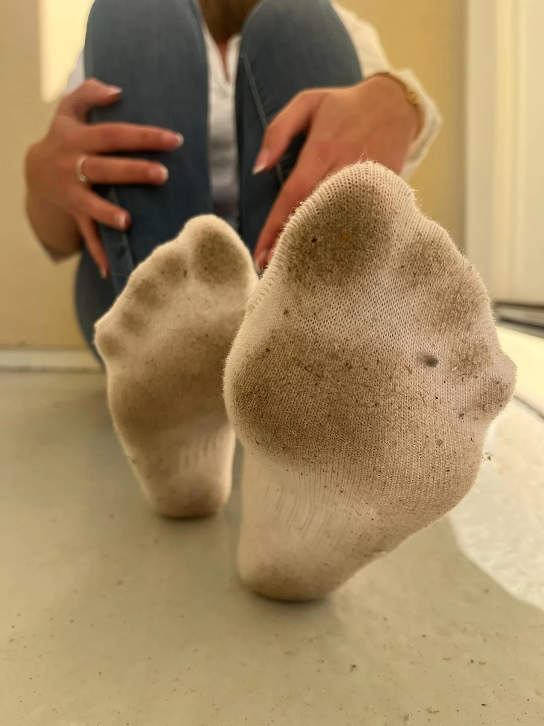 Getragene Socken